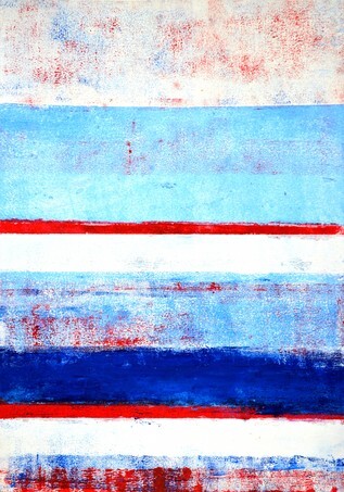 Red, White and Blue Abstract Art Painting